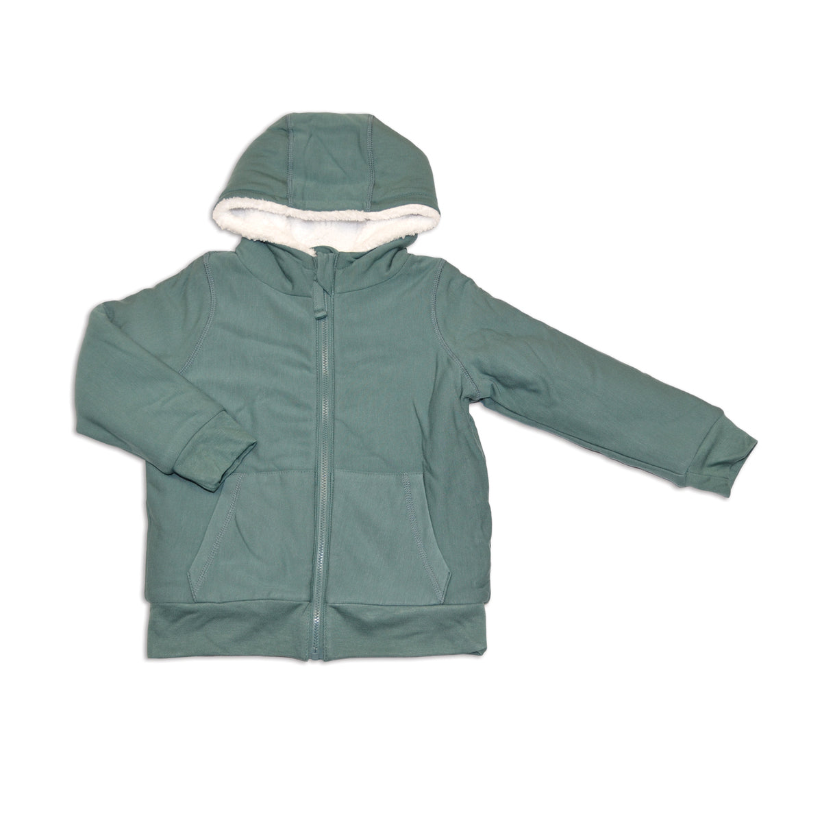 bamboo fleece zip hoodie with sherpa lining (pine)