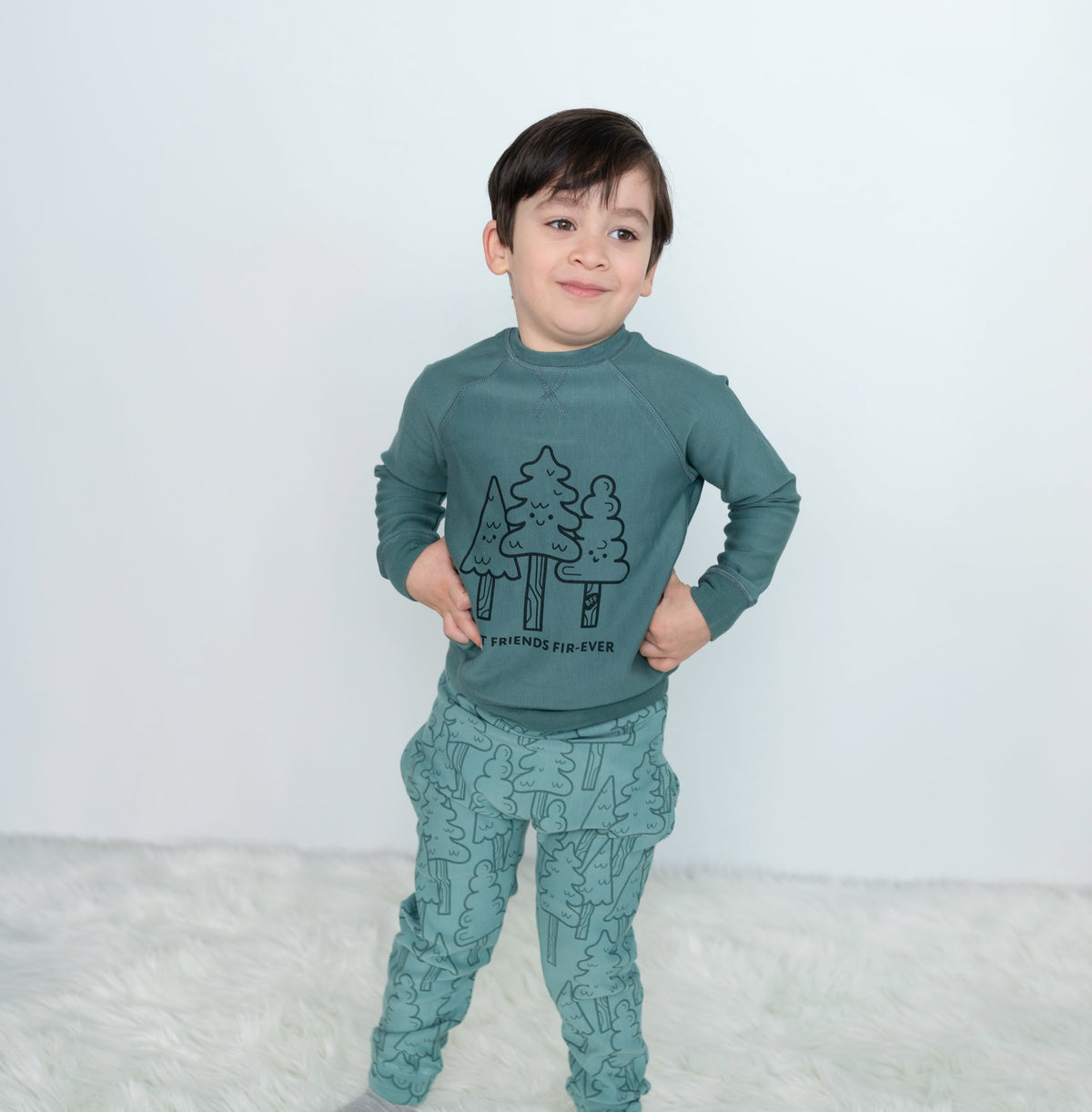 bamboo fleece sweatshirt pine color