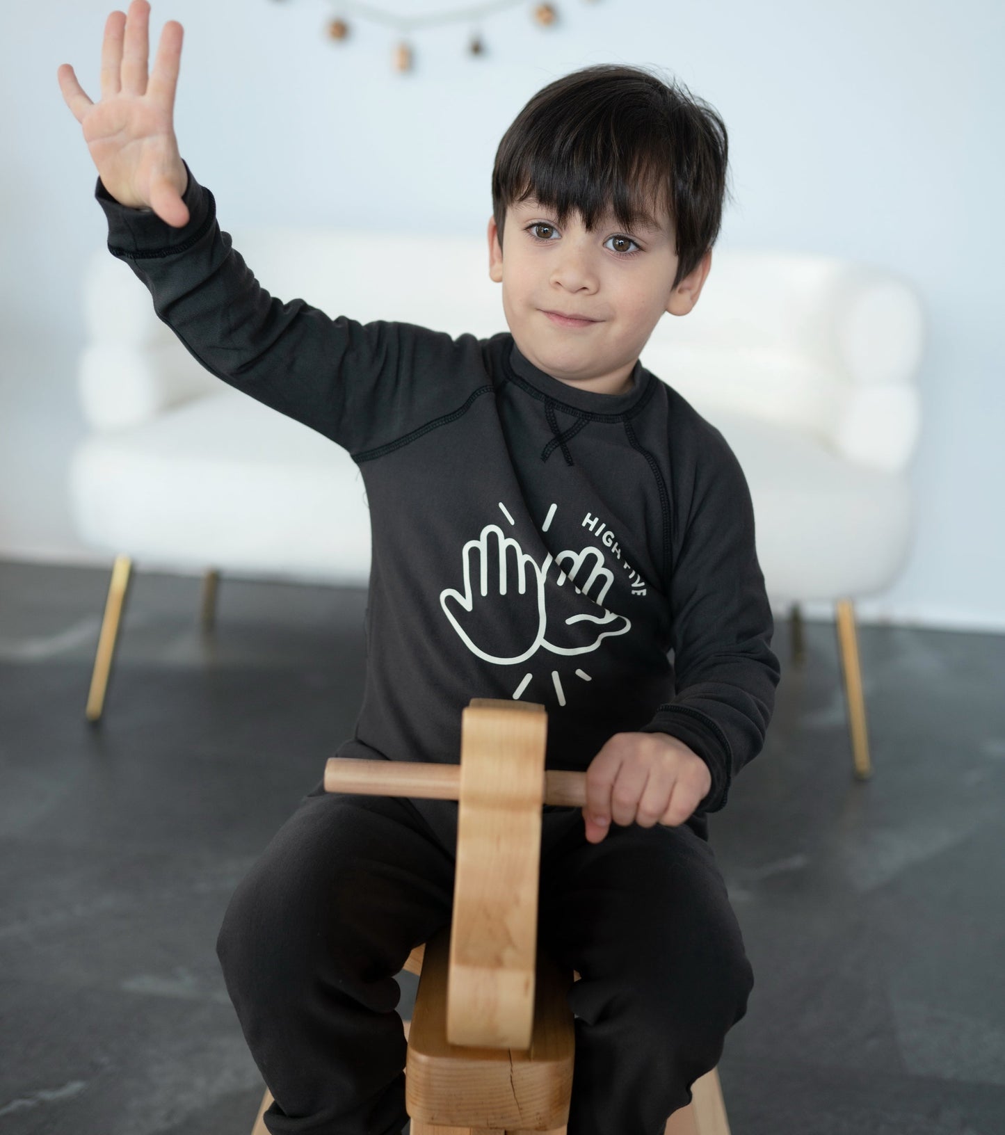 bamboo fleece sweatshirt pirate ship (black color)