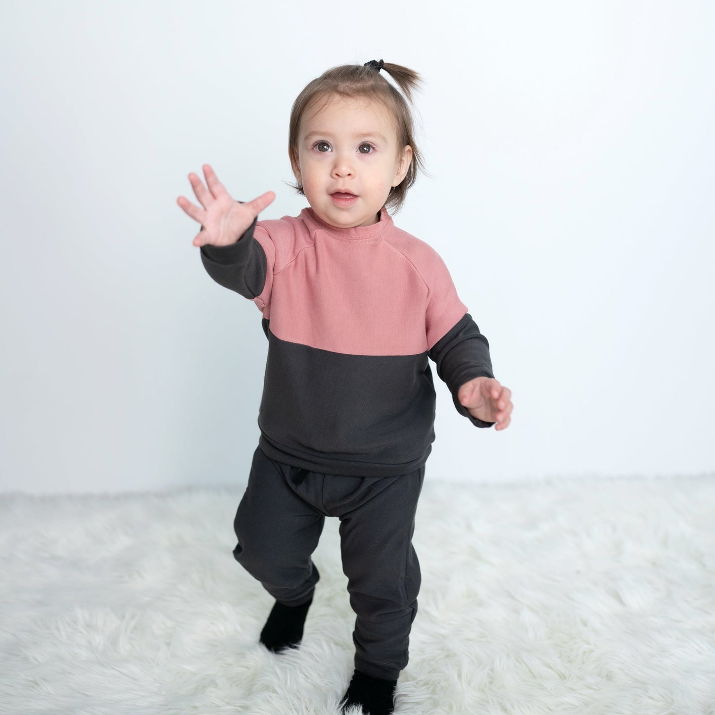 bamboo fleece colorblock sweatshirt