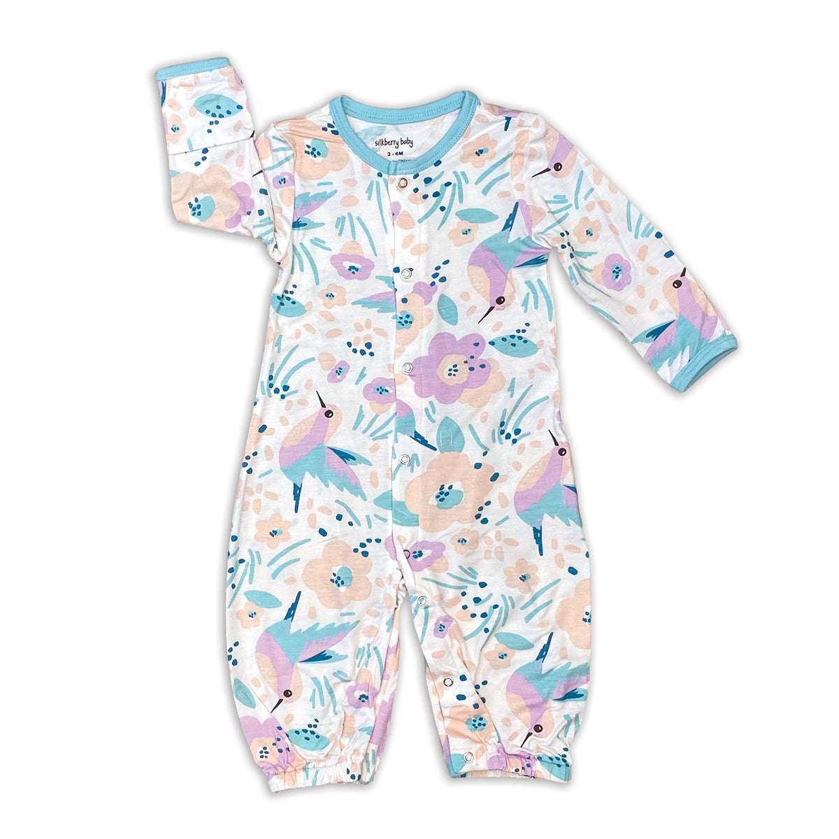 bamboo converter gown hummingbird garden print