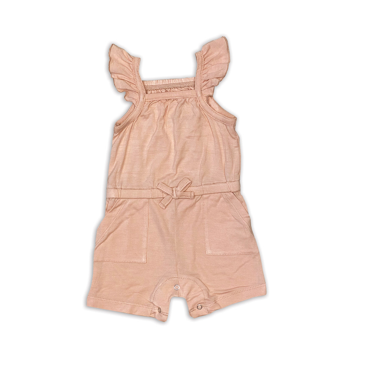 bamboo sleeveless ruffle romper blossom