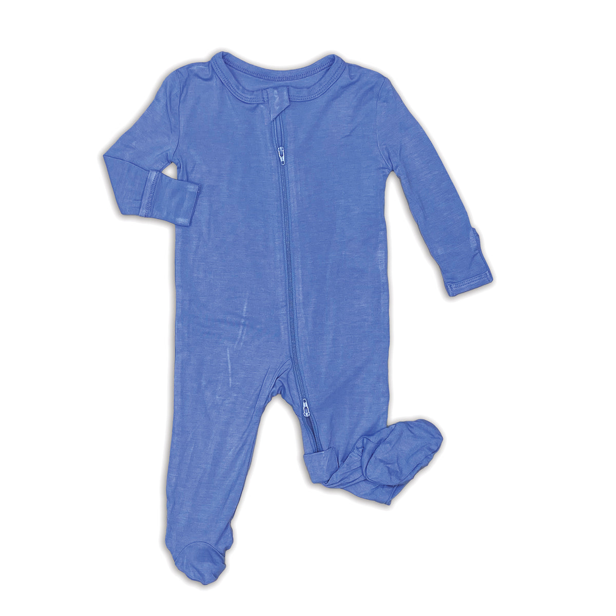 bamboo footies with two way zipper ocean