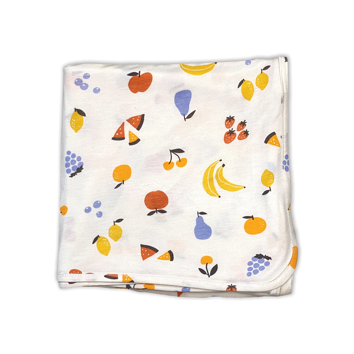bamboo swaddle blanket fruit salad print