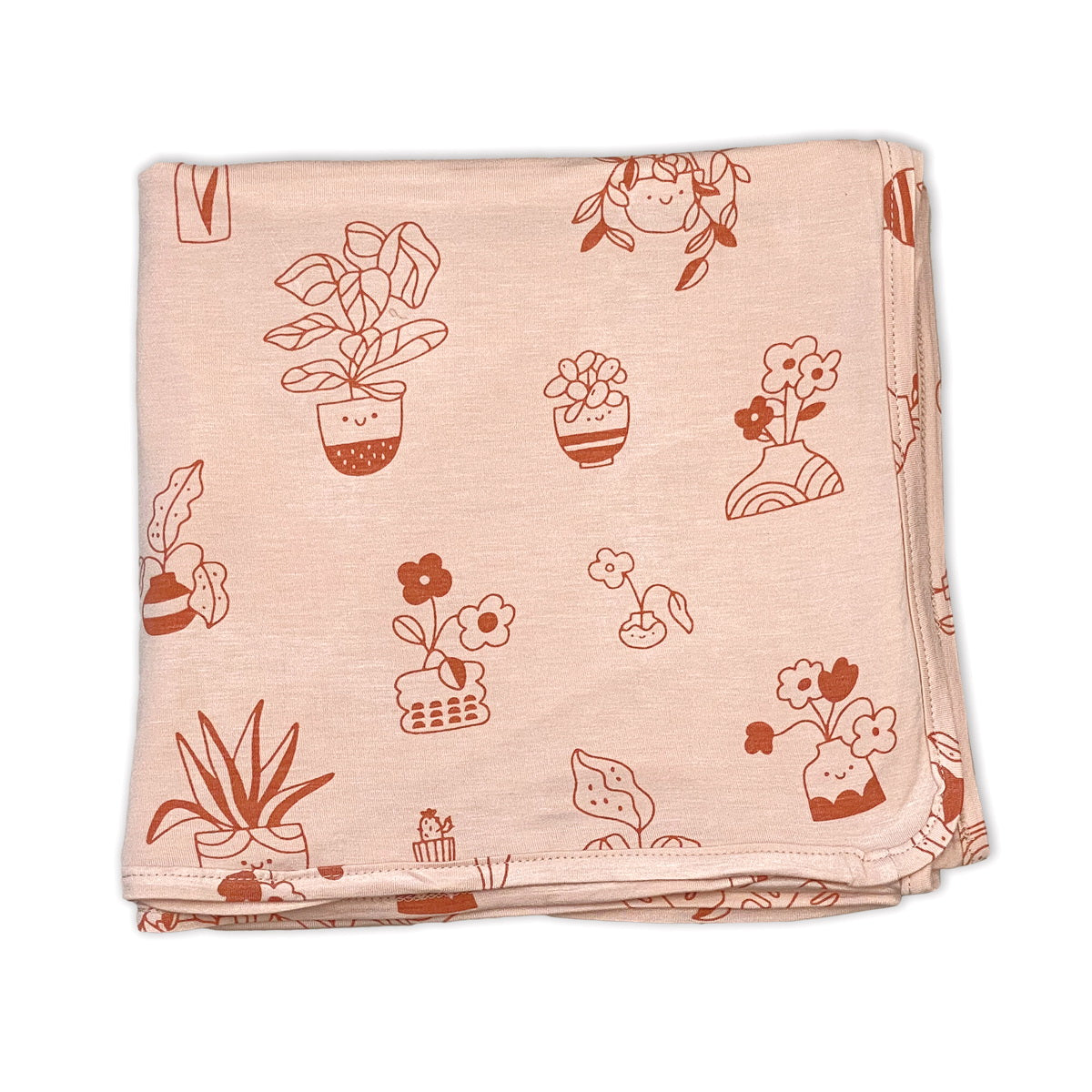 bamboo swaddle blanket plantastic print