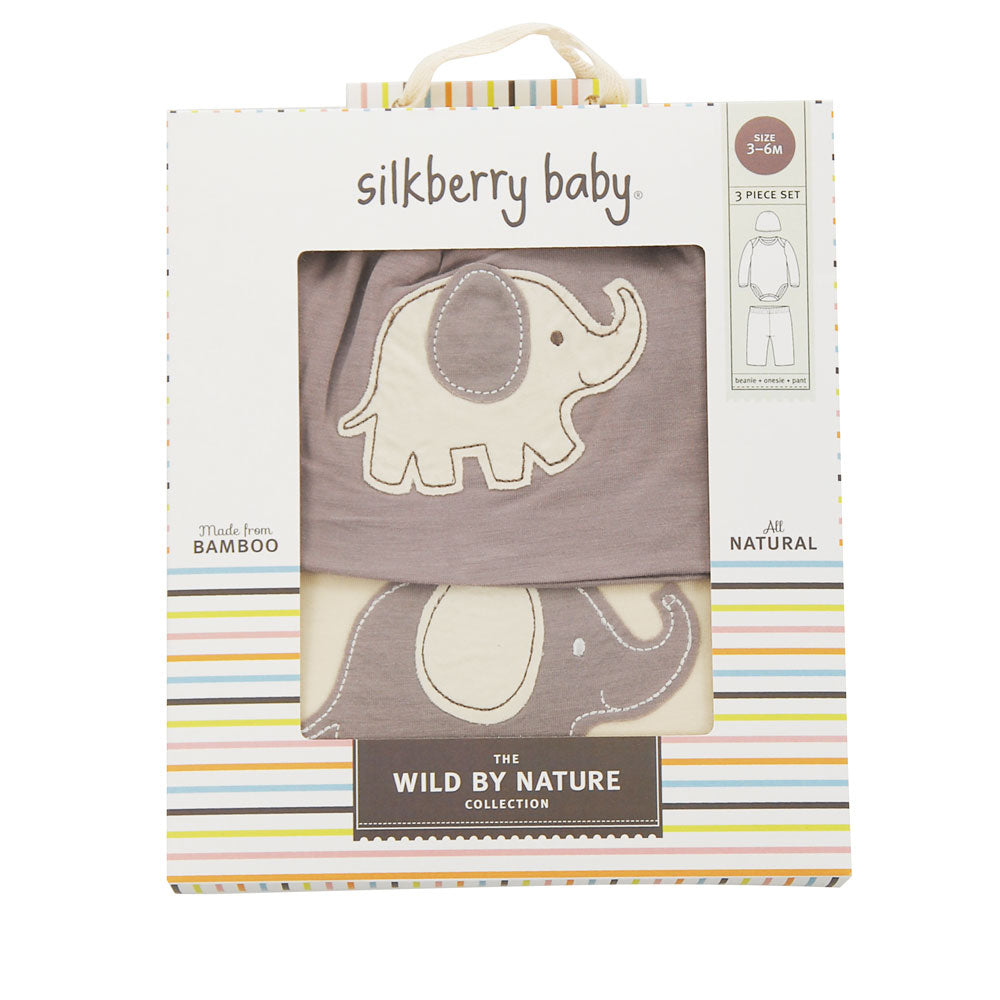 Bamboo Baby Gift Set (Mocha/Elephant)