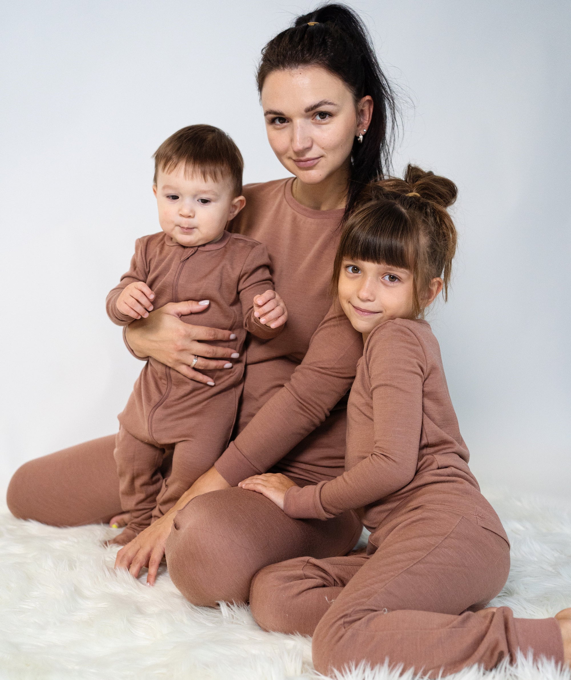 Bamboo Wool Long Sleeve Pajama Set Earthy https silkberrybaby