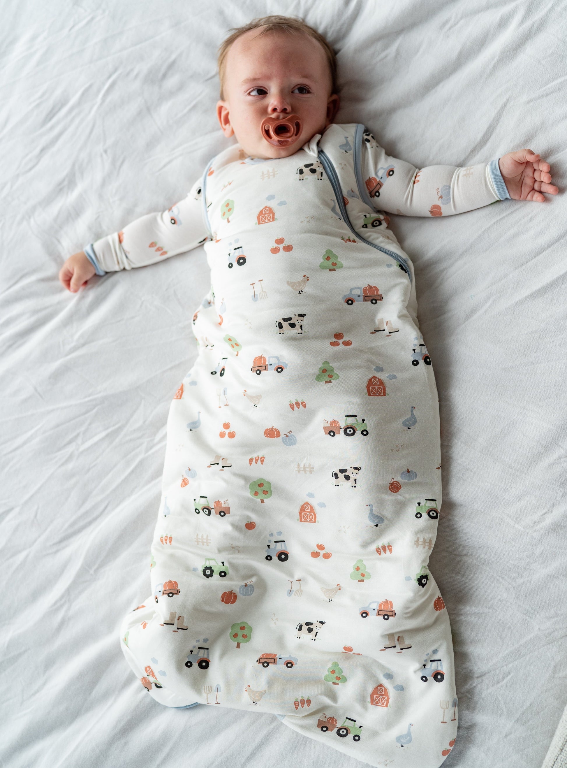 bamboo sleep sack 1 tog pumpkin farm print