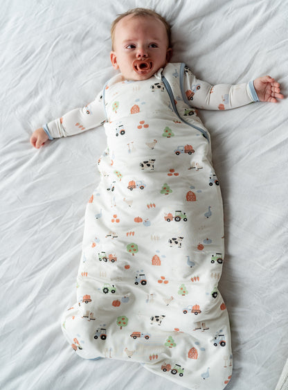 bamboo sleep sack 1 tog pumpkin farm print