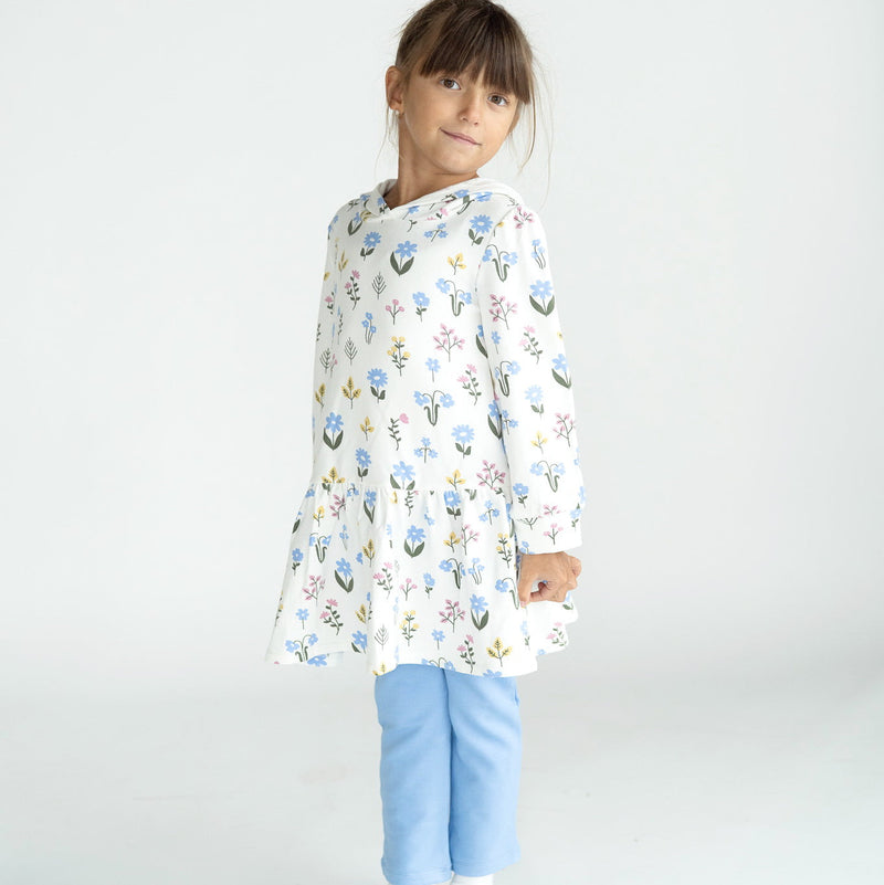 Bamboo Fleece Hooded Dress (Wildflower Print)