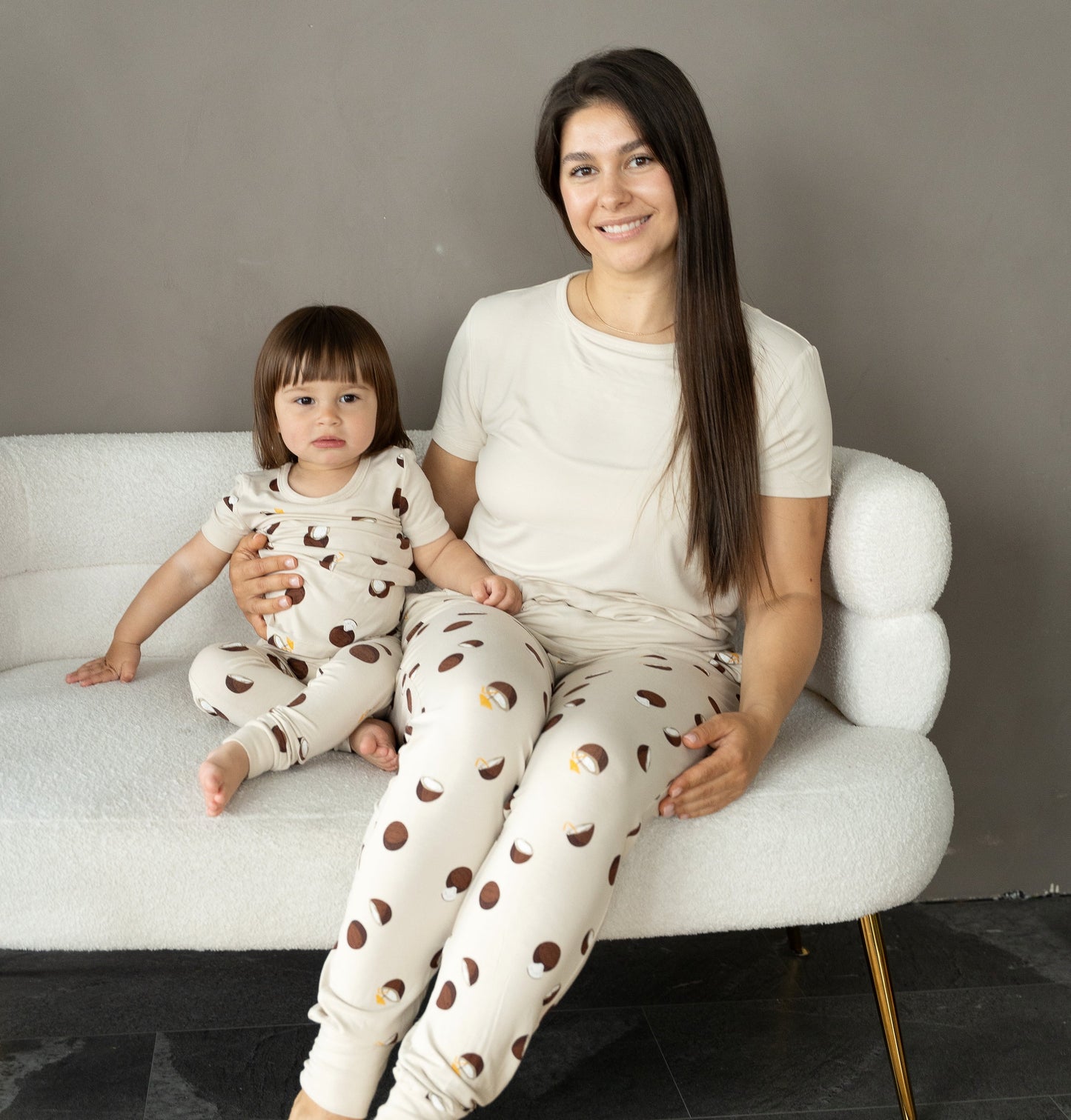 Wommen's Bamboo Short Sleeve Pajama Set (Coconut Print)