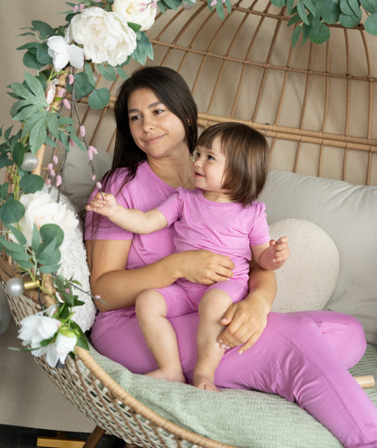 Women's Bamboo Short Sleeve Loungewear Set (Crocus)