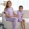 bamboo short sleeve top & shorts pajama set lavender bloom