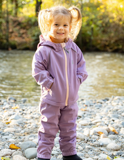 softshell water resistant pants harvest plum color