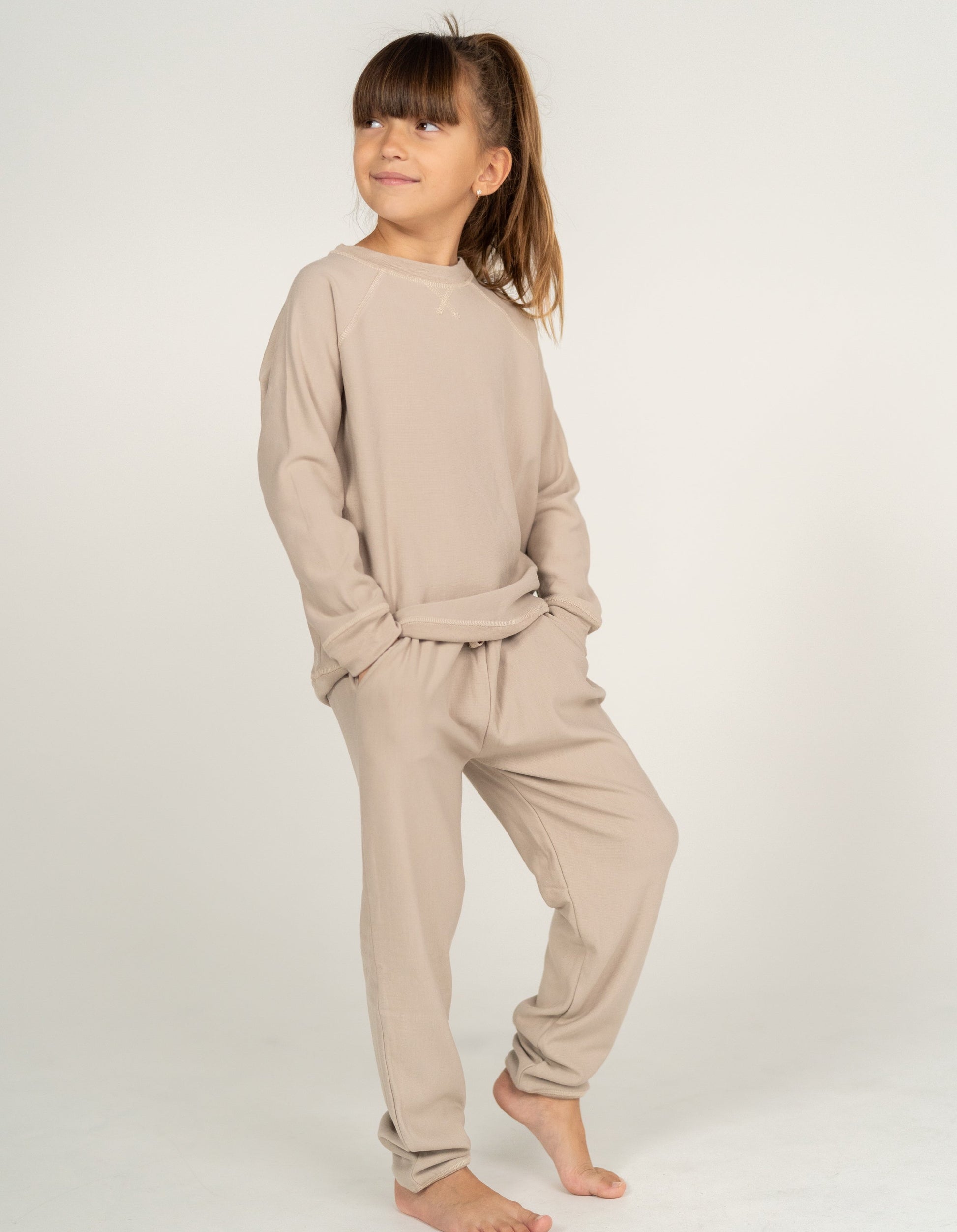 bamboo fleece sweatshirt taupe