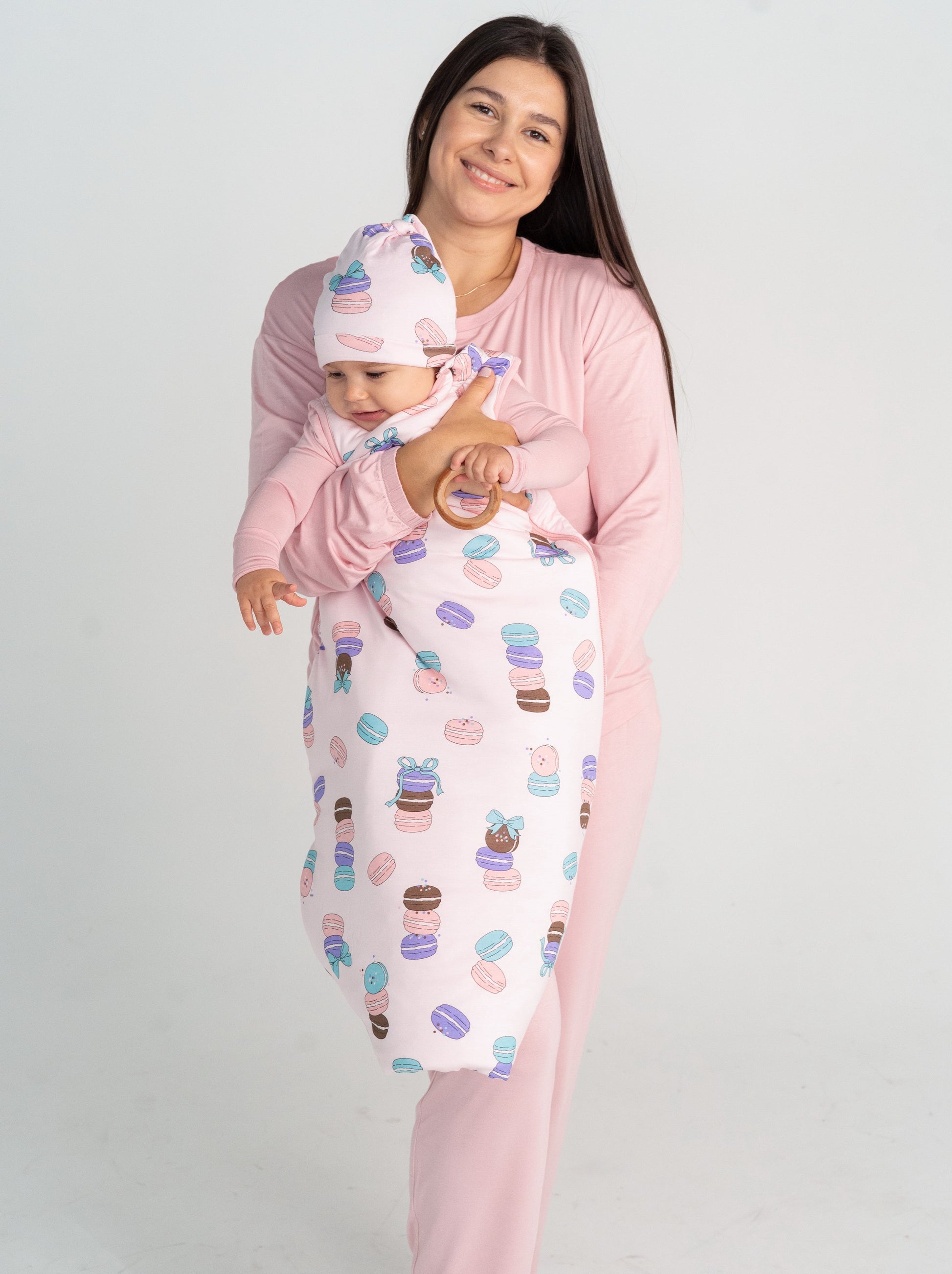 bamboo sleep sack 2.5 tog macaron party print