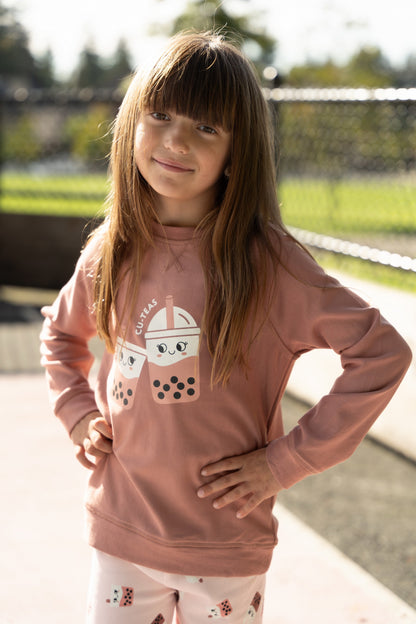 bamboo fleece sweatshirt chocolate