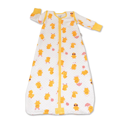 bamboo sleep sack with detachable sleeves little chick print