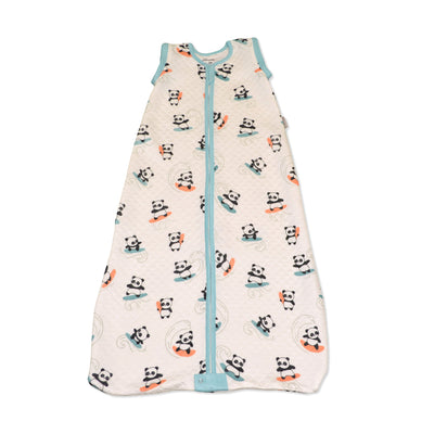 bamboo sleep sack with detachable sleeves surfs up panda print