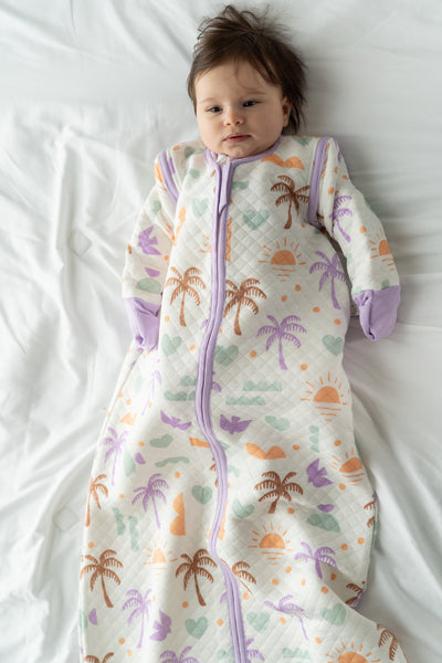 bamboo sleep sack with detachable sleeves boho surf print