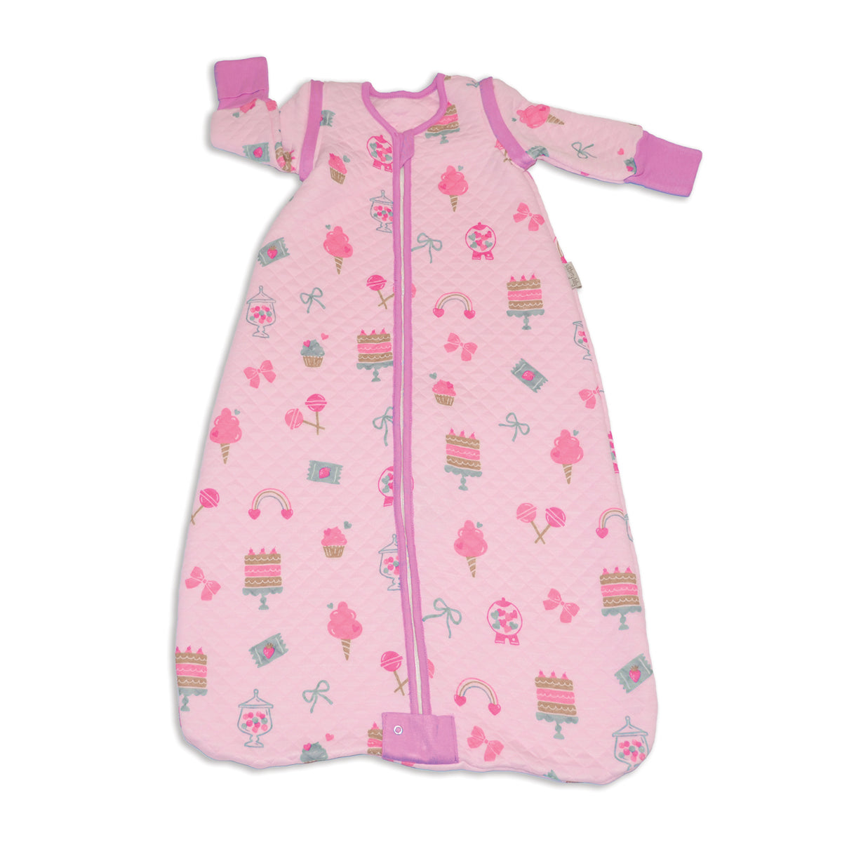Bamboo Classic Sleeping Sack w/Detachable Sleeves 1 TOG(Sweet Shop Print)