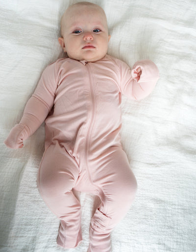 Bamboo 2-way Zipper Romper (Teatime Pink)