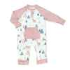 Bamboo Long Sleeve Romper w/Kangaroo Pocket (Deer Forest Print)