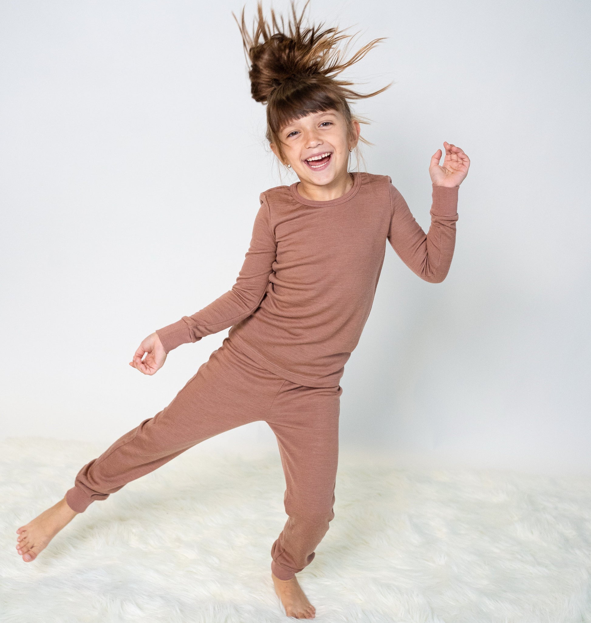 Bamboo Long Sleeve Pajama Set (Beaver Fur)