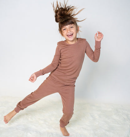 Bamboo Long Sleeve Pajama Set (Beaver Fur)