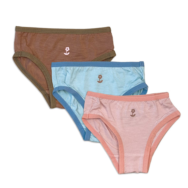 Bamboo Girls Bikini Underwear 3 pack (Pink Lemonade/Lustre/Soft Sand) main image 0