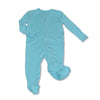 bamboo footies with two way zipper aqua