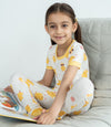 bamboo short sleeve pajama set little chick print