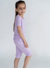 bamboo short sleeve top & shorts pajama set lavender bloom