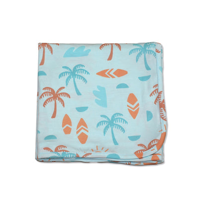 bamboo swaddle blanket sunny shores print