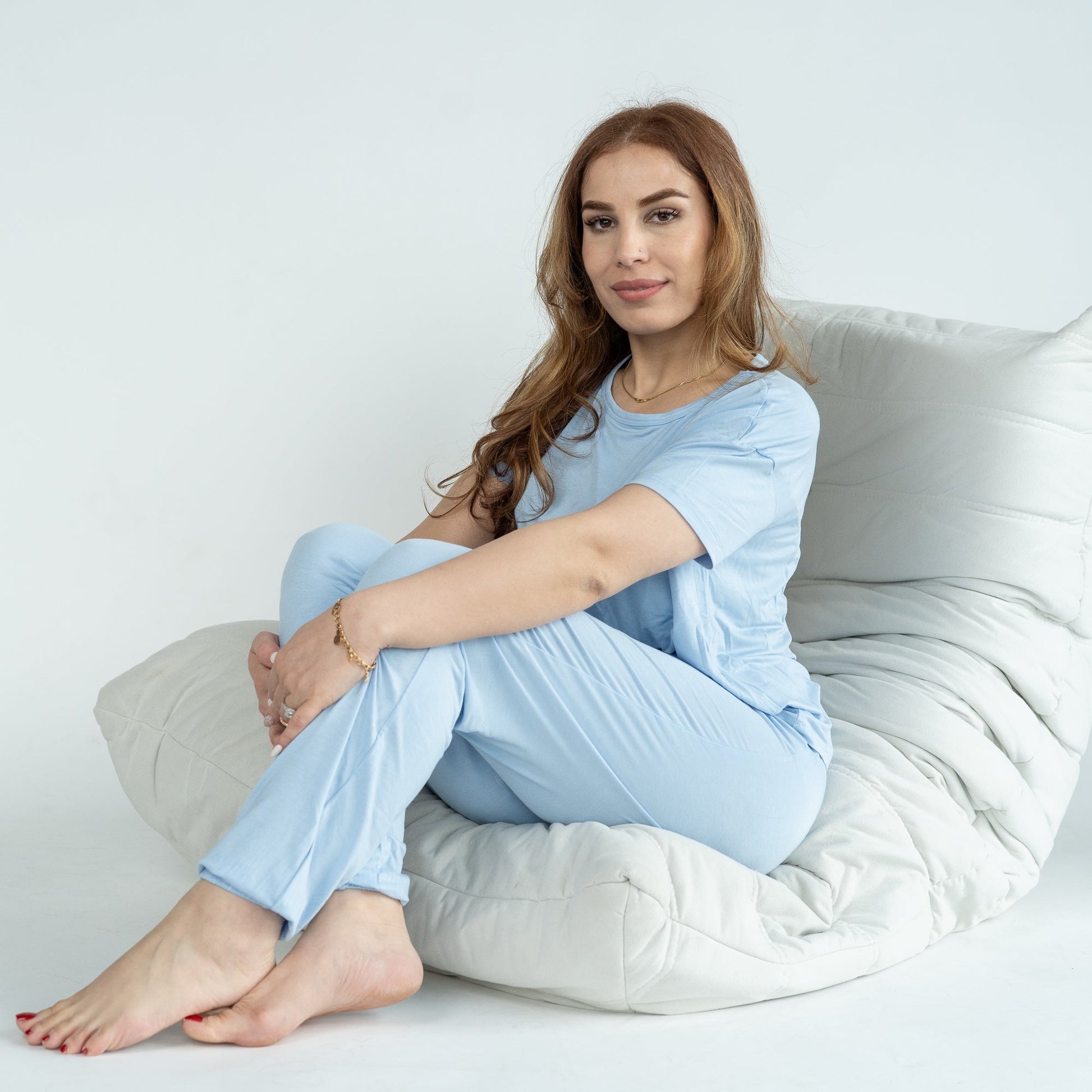 women bamboo loungewear set skydive