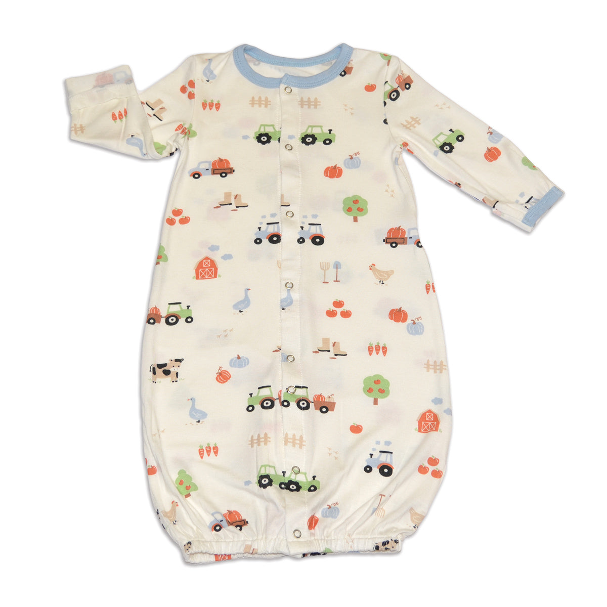 bamboo conveter gown pumpkin farm print