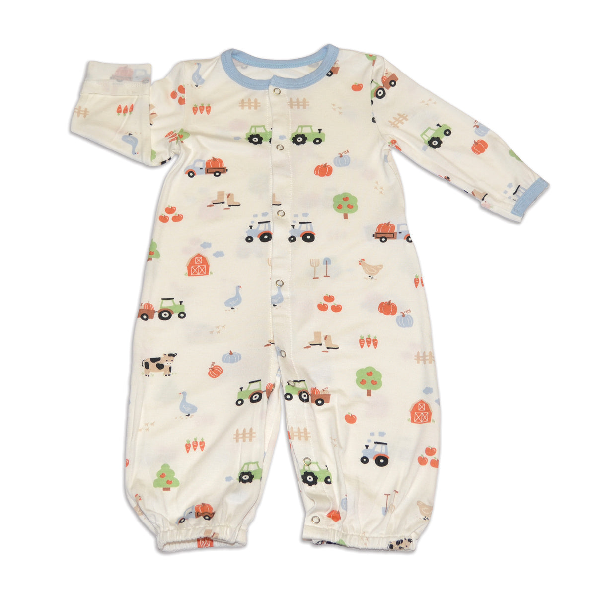bamboo conveter gown pumpkin farm print
