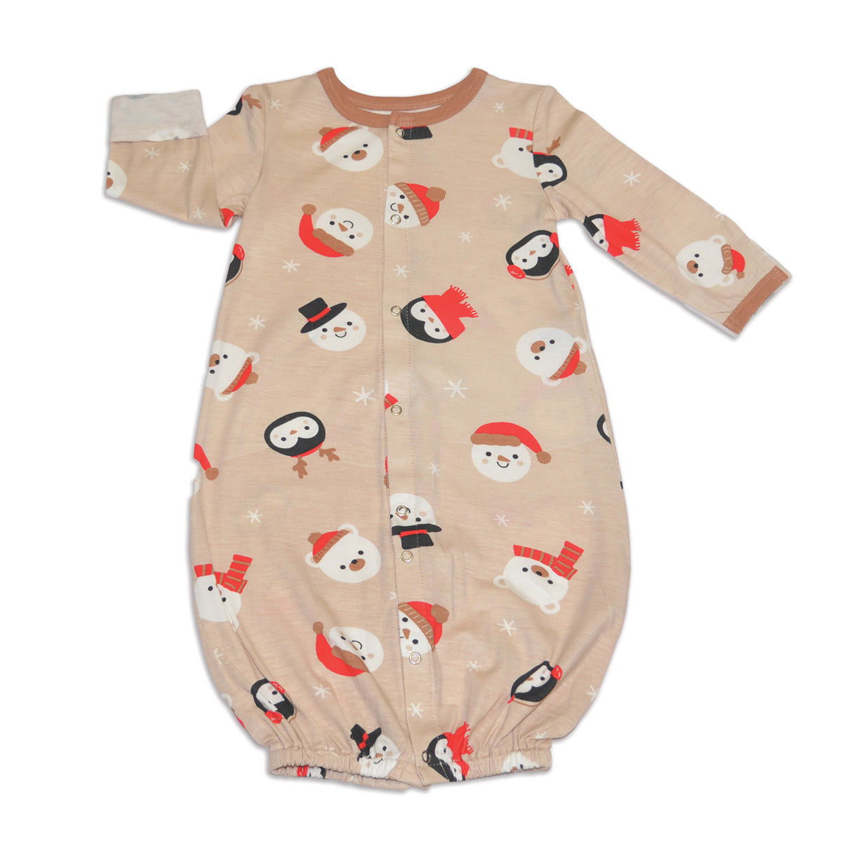 bamboo conveter gown snowy faces print