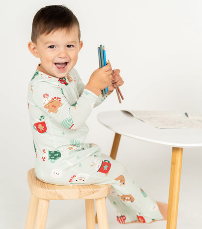 bamboo two way zipper footies and coloring book festive cocoa