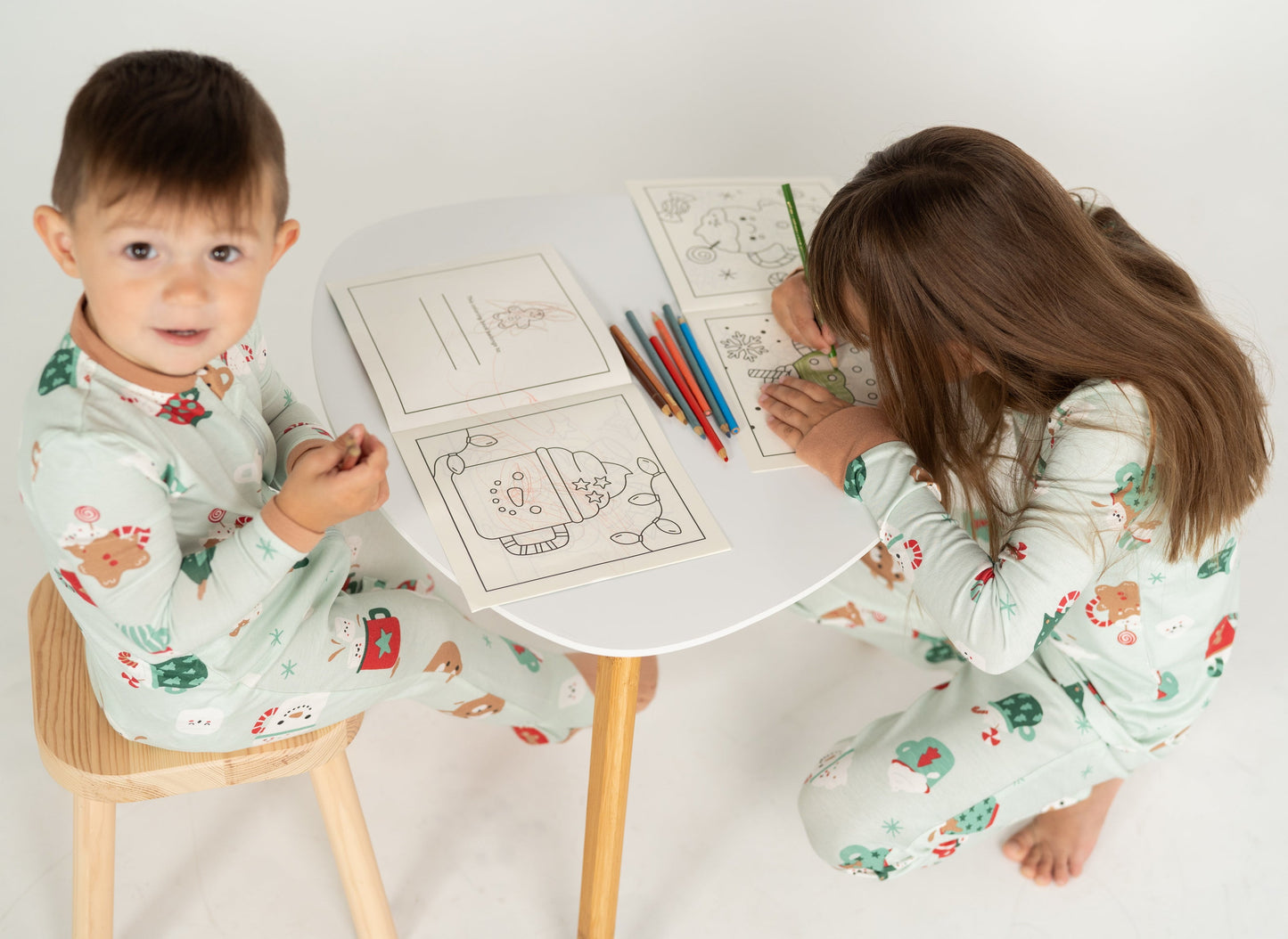 bamboo two way zipper footies and coloring book festive cocoa