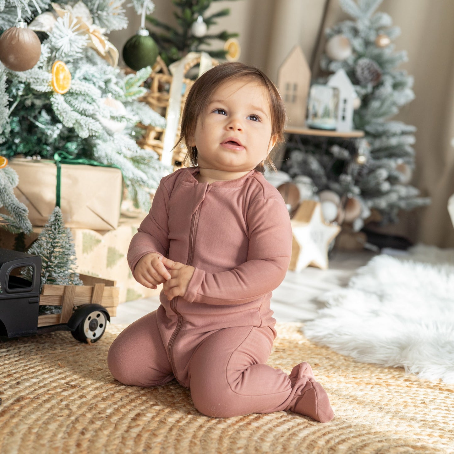 bamboo fleece footies chocolate