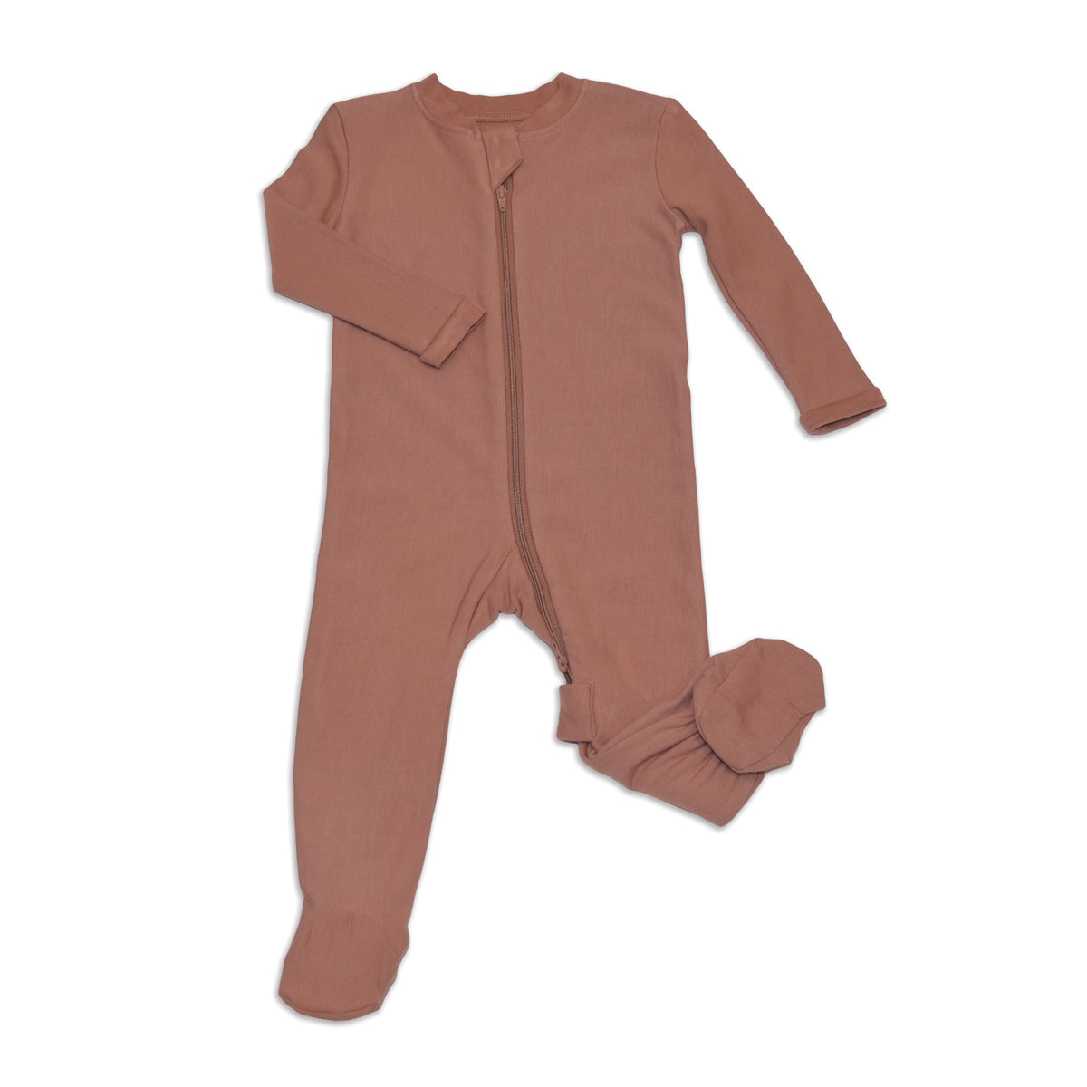 bamboo fleece footies chocolate