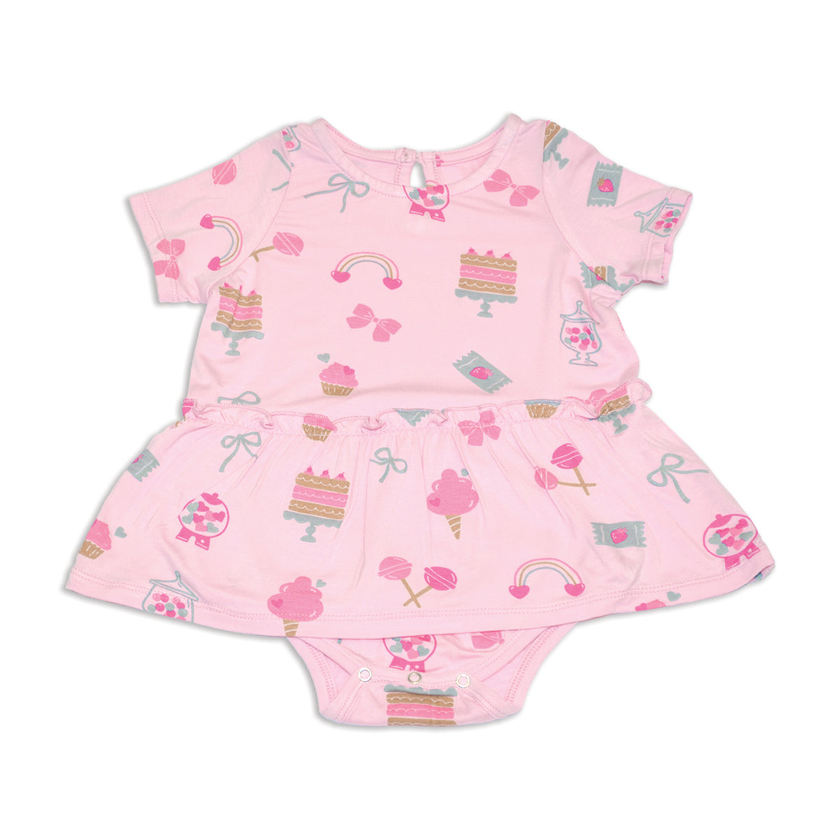 bamboo skirt bodysuit sweet shop print