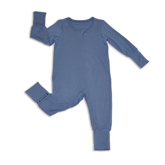 bamboo two way zipper romper galactic blue
