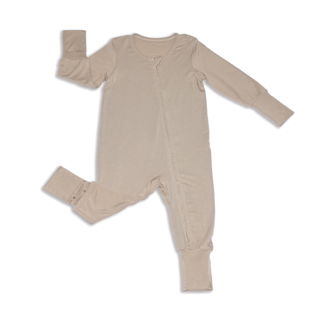bamboo two way zipper romper owl feather