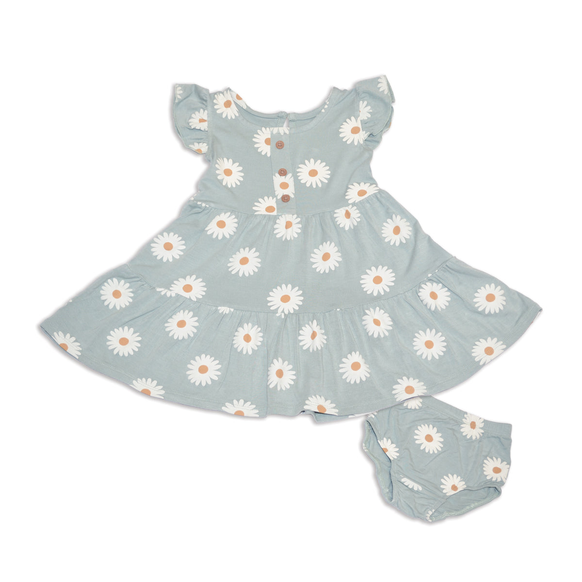 bamboo tiered dress daisy print