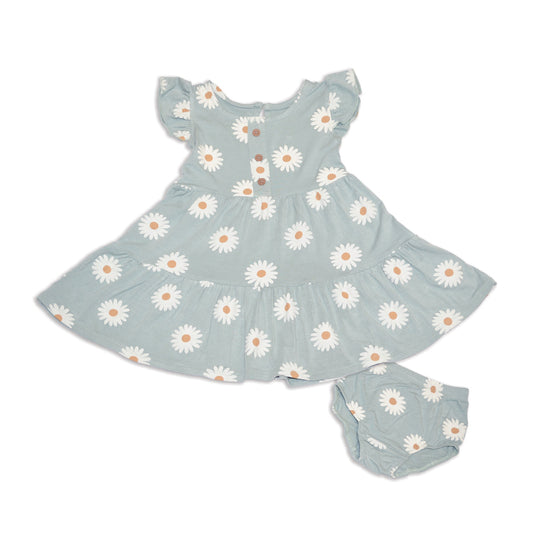 bamboo tiered dress daisy print