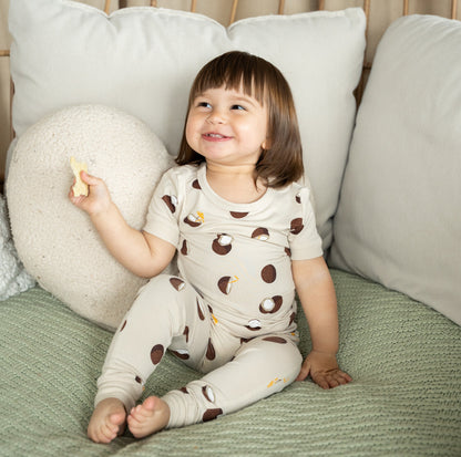 bamboo short sleeve pajama set coconut print
