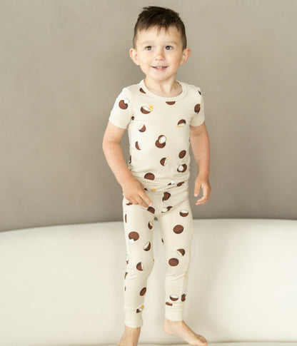 bamboo short sleeve pajama set coconut print