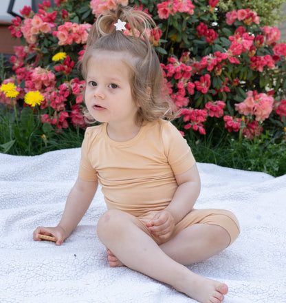 Bamboo Short Sleeve Top & Shorts Pajama Set (Cookie)
